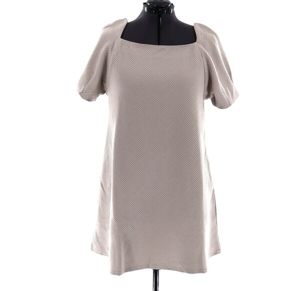 See N Be Seen Dress Womens 2X Taupe Romantic Career Night Out Brunch Event NWT - Picture 1 of 10